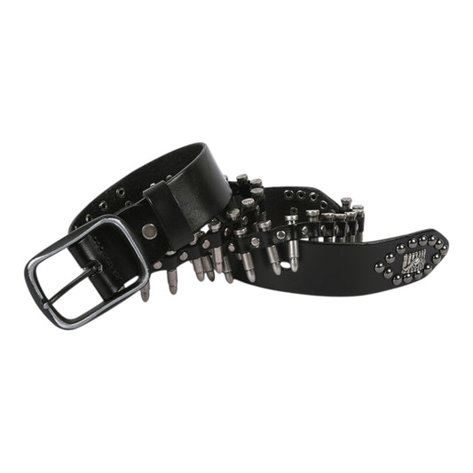 ROGUEROUNDS BULLET-SPIKE LEATHER BELT
