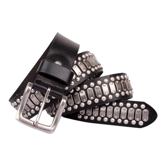 RIVET-ROAD LEATHER BELT