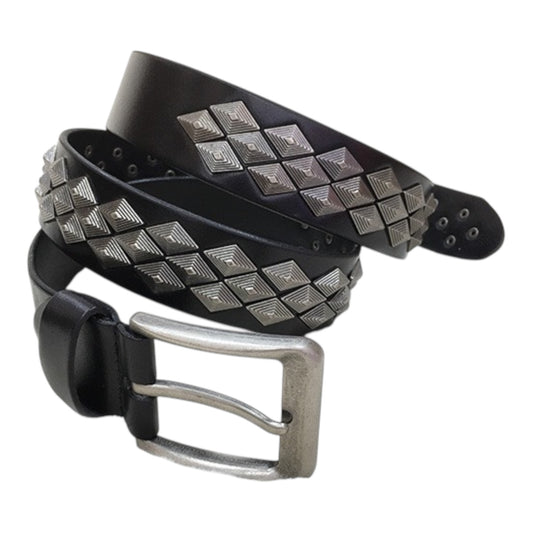 VORTEX-STUD LEATHER BELT